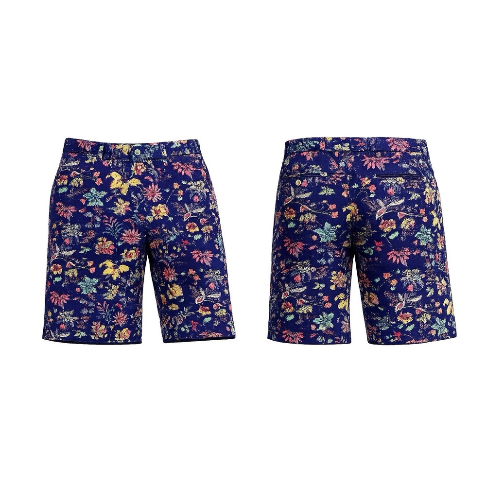 RLX Ralph Lauren Men's 34 Blue Floral Paisley Golf Casual Shorts 10 Inseam